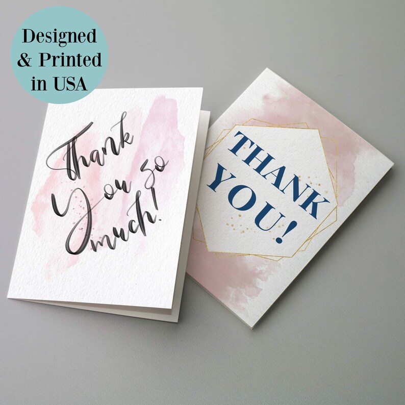 24 Modern Thank You Cards Envelopes Blank Inside Thanks Etsy