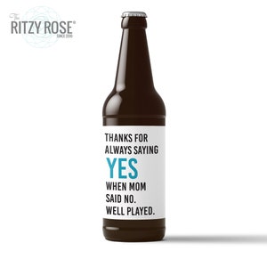 Funny Father's Day Beer Labels Gift for Dad Present 6 Pack Beer Bottle Stickers Favorite Child Putting Up With Shit 7002 image 8