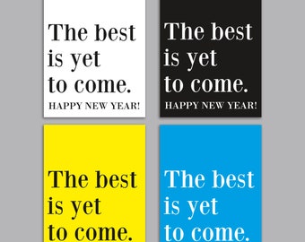 24 Colorful Happy New Year Cards - Blank Greeting Cards + Envelopes 6624