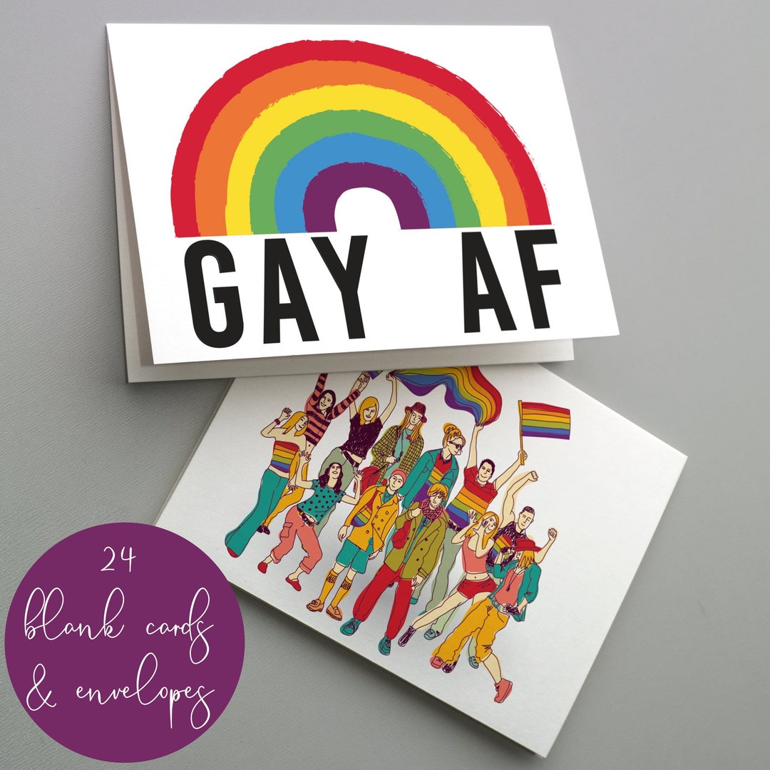 24 Gay Greeting Cards 24 Bulk Blank Cards Envelopes Lgbt Etsy