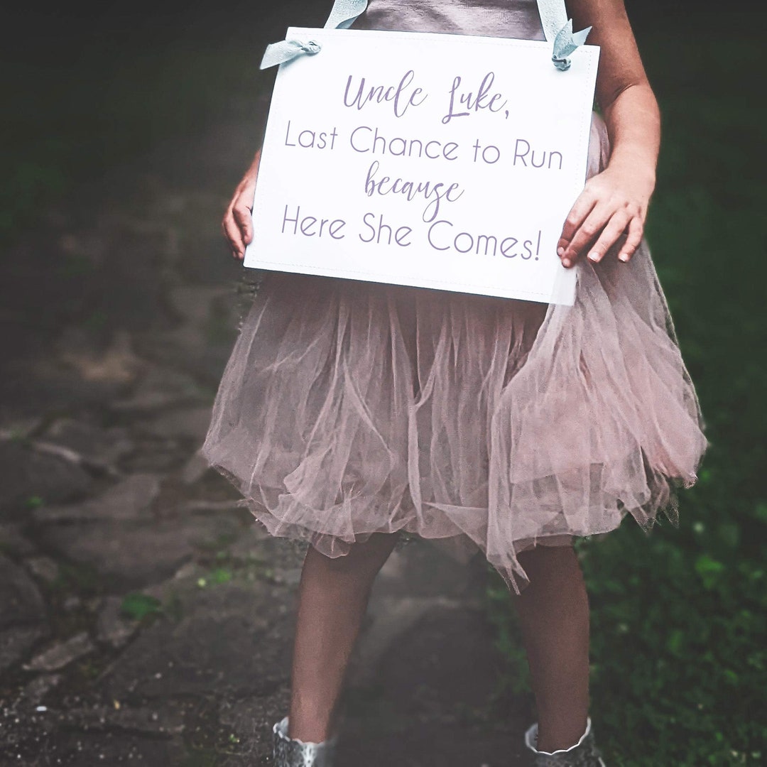 Flower Girl Wedding Sign | Personalized With Groom's Name 