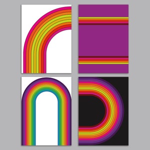 24-Pack Vibrant Rainbow Arch Greeting Cards, Bold Colorful Stationery Set image 10