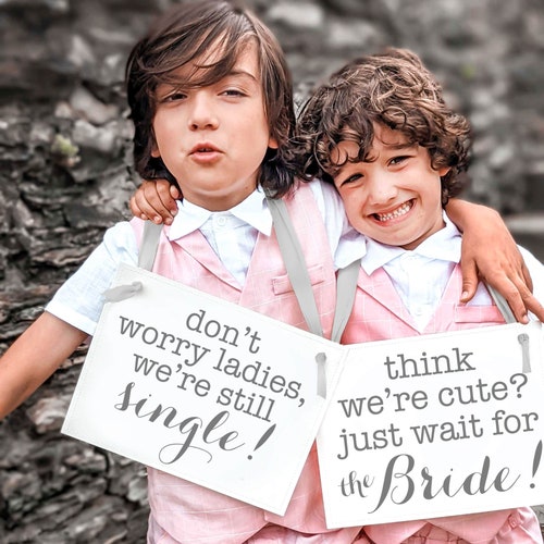 2 Ring Bearer Signs Don't Worry Ladies We're Still - Etsy 2 Ring Bearer Signs Don't Worry Ladies We're Still - Etsy