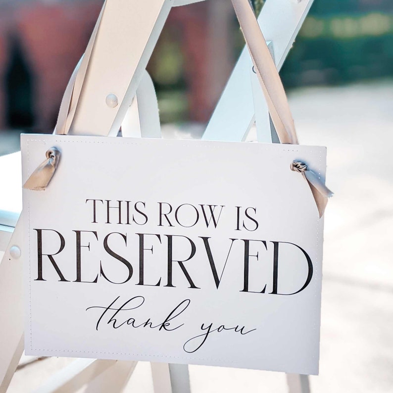 2 Reserved Signs for Wedding Chairs or Church Pews this Etsy