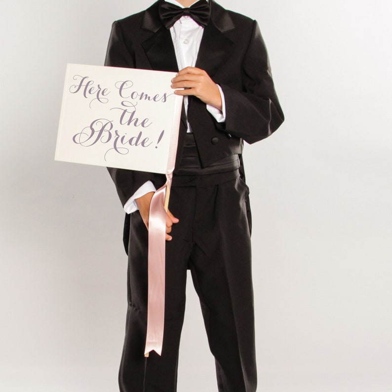 Set of 3 Wedding Signs Here Comes the Bride Sign  Hooray Sign image 5