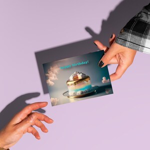 Cartes d'anniversaire Nuage de rêve - Paquet de 24 cartes de voeux Gâteau surréaliste, Cartes de correspondance fantaisistes pour Juste parce que, Cartes de correspondance vierges avec magie