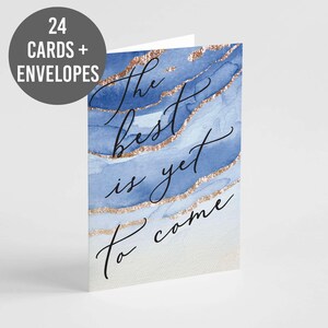 24 Uplifting Blank Greeting Cards for Positivity and Condolence - "All Is Well" and "Best Is Yet To Come" - Includes Envelopes