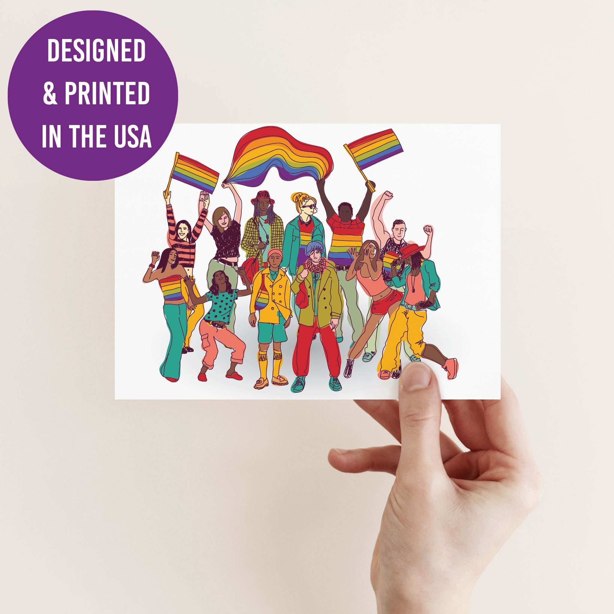 Pacote de 24 cartões comemorativos para comemoração do orgulho, cartões vibrantes de diversidade e inclusão, papelaria da unidade LGBTQ+