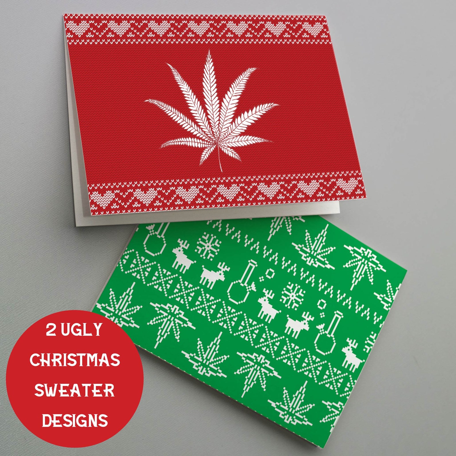 24 Cannabis Weed Themed Christmas Cards Funny 6075 Etsy