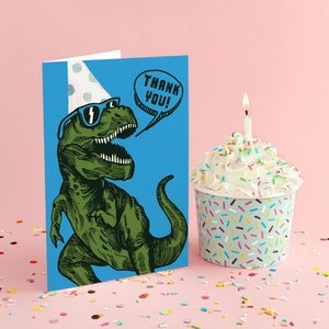 24 枚の T-Rex サンキューカード 恐竜 誕生日パーティーハット サンキュー + 封筒 ボックスセット 6547