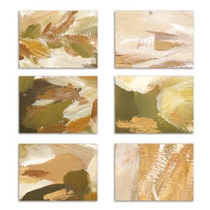 24 Earthy Tones Abstract Art Card Set | Beautiful Beige Greeting Cards + Envelopes – 4 Designs, Blank Inside