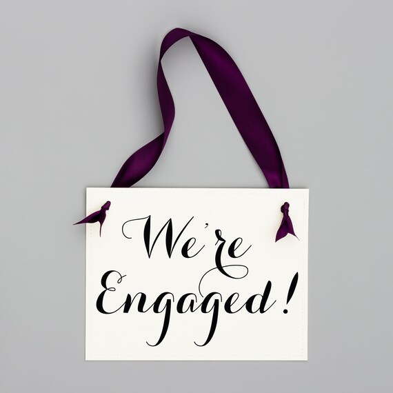 We're Engaged Sign Engagement Banner Handmade in USA Etsy