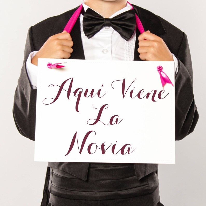 Aqui Viene La Novia Sign Spanish Wedding Sign Here Comes the | Etsy