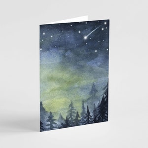 Moody Wintry Forest Scene Tarjetas de felicitación - w / Sobres RR2 66052