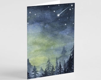 Moody Wintry Forest Scene Greeting Cards - w/ Envelopes RR2 66052