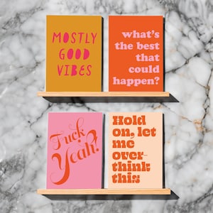 24 cartões de mensagem com frases divertidas e ousadas, cartões de felicitações ousados com atitude, frases atrevidas em cores brilhantes, pacote com envelopes em branco