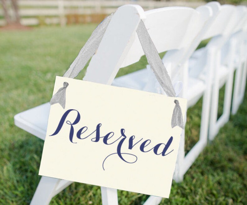 Reserved Sign Wedding Ceremony Reserved Seat Sign Reserved Etsy