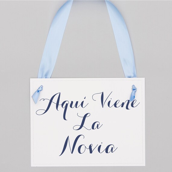 Aqui Viene La Novia Sign Spanish Wedding Banner Here Comes | Etsy