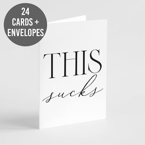 Cartes de condoléances et d'excuses honnêtes – Coffret de 24 cartes avec enveloppes | C'est nul, je suis désolé | Cartes de sympathie pour la perte des mots