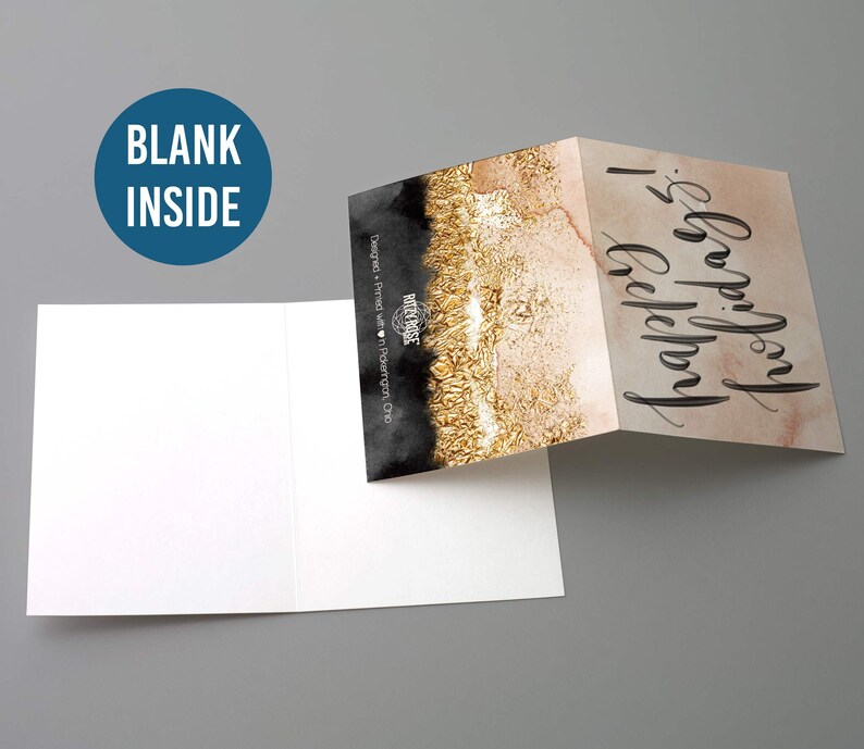 24 Bellissimi Biglietti di Auguri di Buone Feste - Set di Biglietti di Auguri di Buone Feste con Stampa Marmo Nero e Rosa Cipria RR0 6364 immagine 4