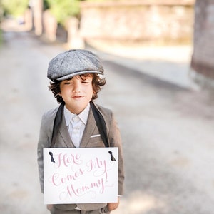 Hier kommt meine Mama Schild Hochzeitsschild Ringträger Schild Blumenmädchen Schild Sohn oder Tochter der Braut Blumenmädchen Ringträger Page Boy 2016 Bild 2