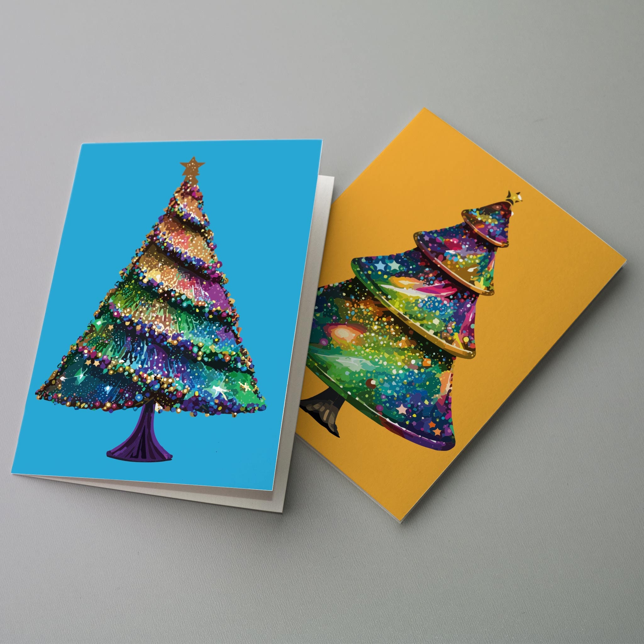 PIXILUV Vintage Postcards - 24 Pack, 4x6 Inches, Colorful Christmas Lights & Baubles, Retro Illustration Reprints