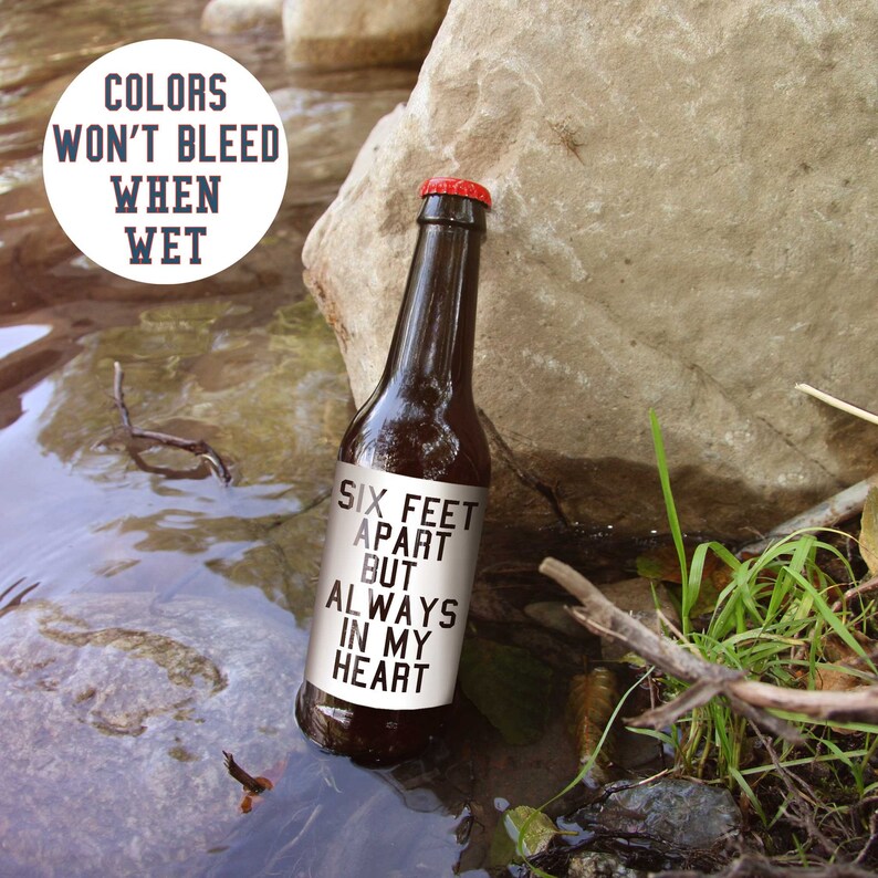 quarantine beer labels funny 6 pack social distance beer gift etsy