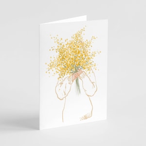 Gelbe Blumenstrauß Blumen Grußkarten - Frühlingshochzeit Dankesnotizen - Boxed Set mit 24 leeren Karteikarten mit Umschlägen