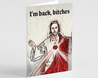 24 Funny Easter Cards + Envelopes | I'm Back B*tches | Funny Jesus Resurrection Greetings