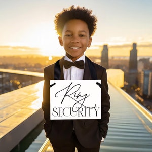Ring Security Sign for Ring Bearer | Funny Wedding Ceremony Banner 3030 ...