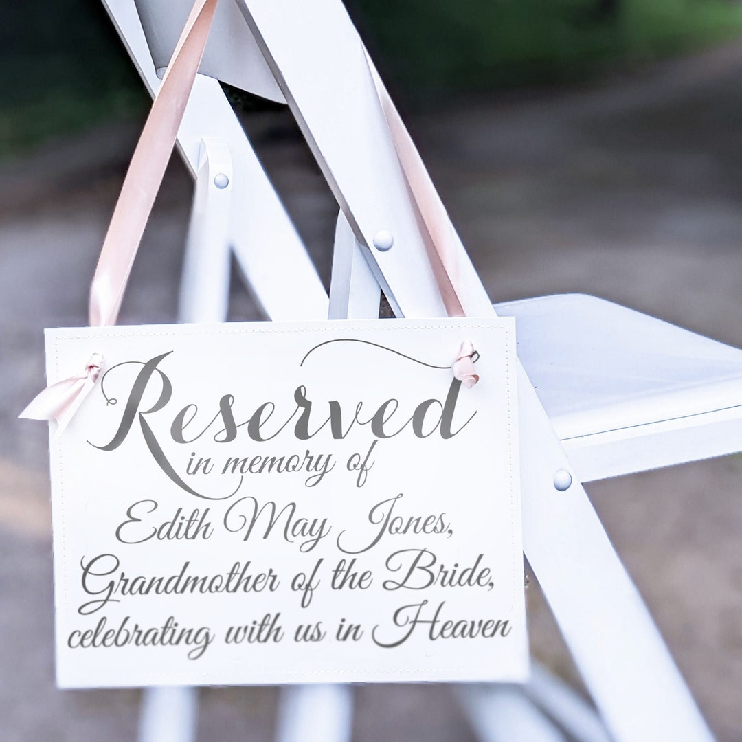Personalized Memorial Sign Reserved in Memory of Name Etsy
