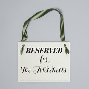 Reserved Seat Sign Personalized Banner | Hanging Handmade Sign | Wedding Ceremony Aisle Seats Mother Father Grandparents 1165
