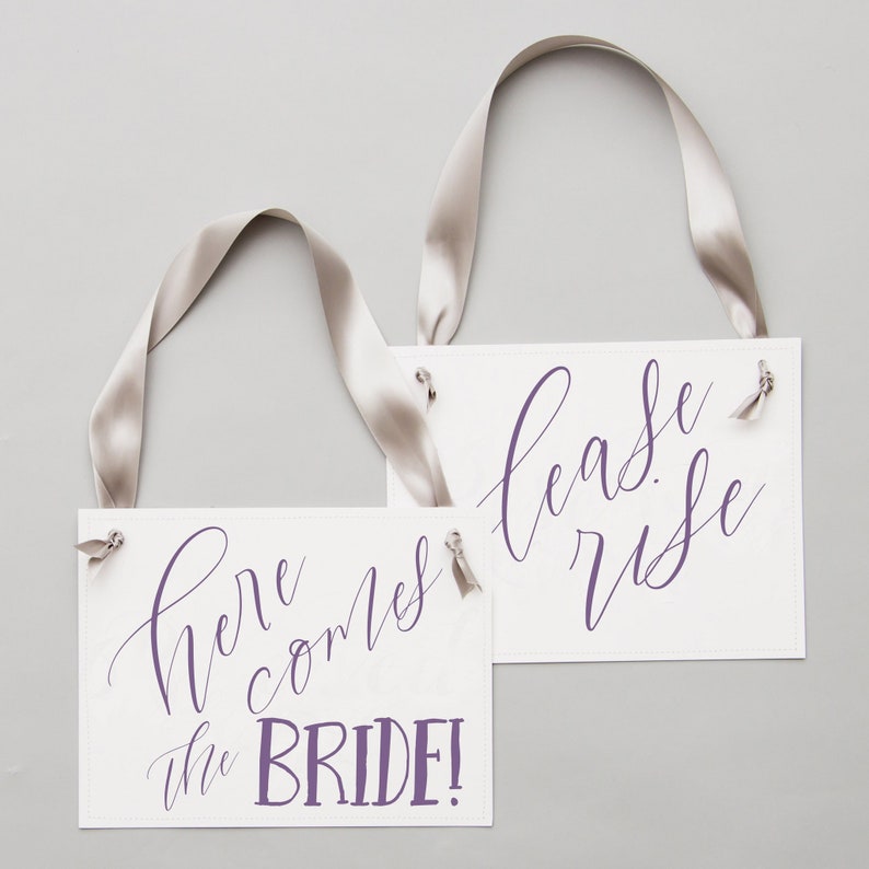 Set of 2 Ring Bearer Sign for Wedding Ceremony | Please Rise Featuring ...