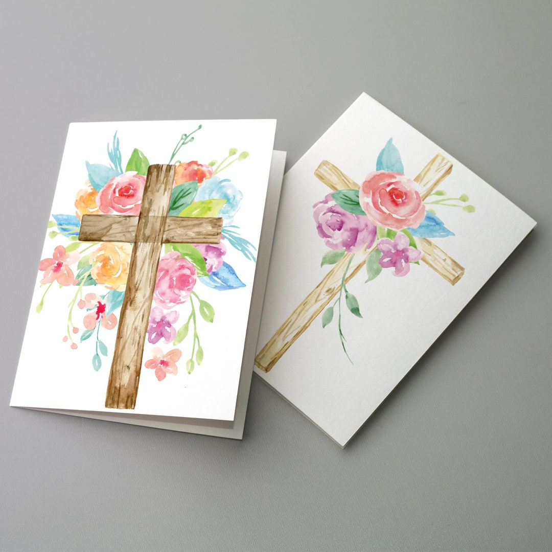 Christian Easter Cross Greeting Cards - Boxed Set of 24 Blank Notecards ...