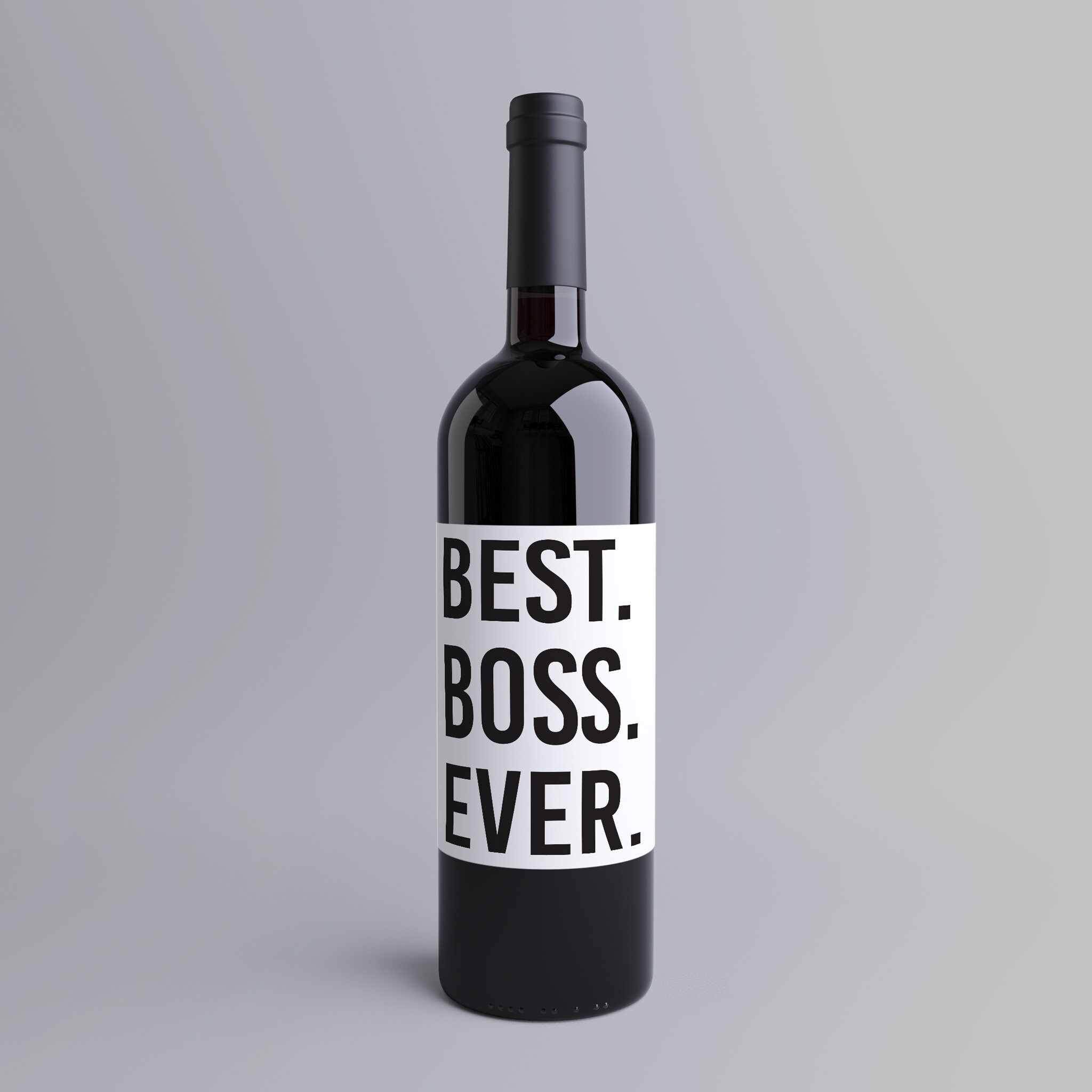 Funny Boss Wine Label Card Best Boss Ever Handmade Etsy