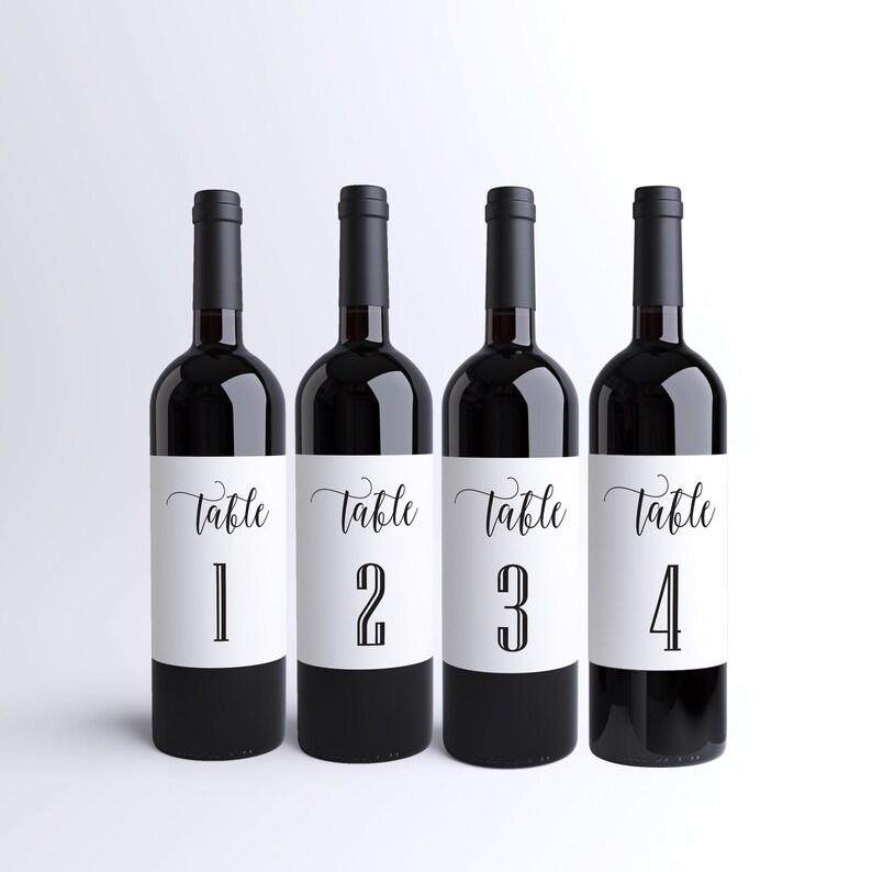 Wine Bottle Table Numbers Labels Table Number Ideas Etsy