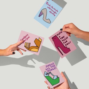 Cartões de felicitações festivos de salto alto - Conjunto para amantes de sapatos coloridos - 24 cartões e envelopes
