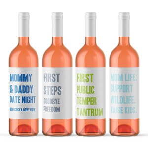 9 Mommy Milestone Wine Bottle Labels Baby Shower Gift Firsts Diaper Meltdown Tantrum Funny Push Present Basket 9222 image 9