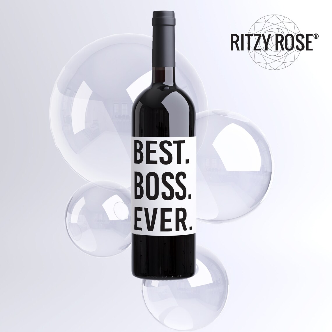 Funny Boss Wine Label Card Best Boss Ever Handmade Etsy