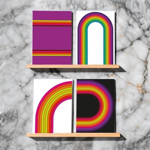 24-Pack Vibrant Rainbow Arch Greeting Cards, Bold Colorful Stationery Set image 1