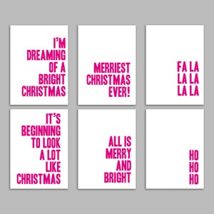 24 Pinke Weihnachtskarten in 6 modernen Designs RR3 6949