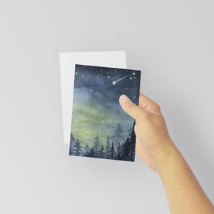 Paquet de 24 cartes, ciel nocturne, forêt enchantée, notes de pin étoilé, papeterie céleste fantaisiste