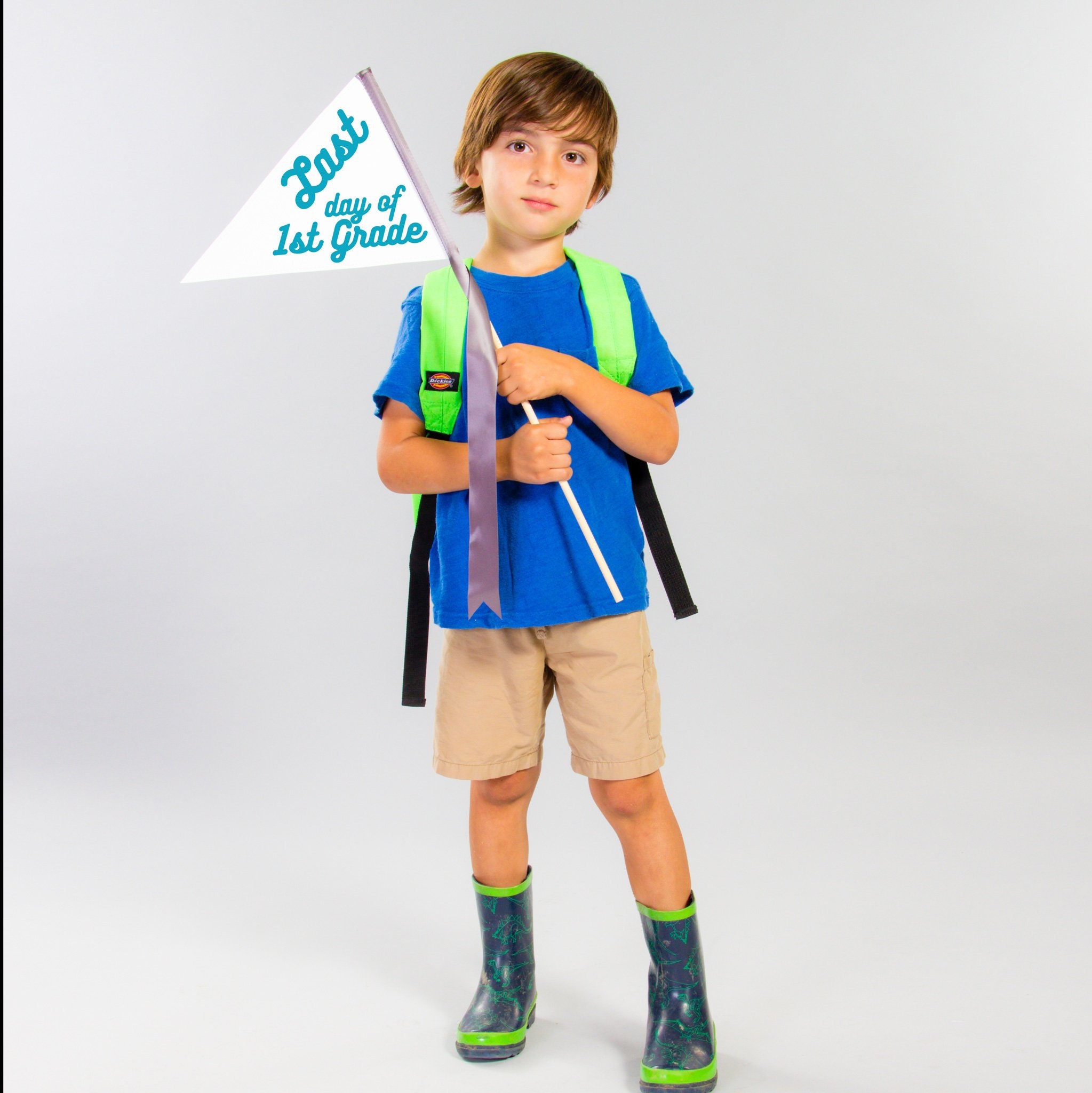 Dernier Jour de La Maternelle Fanion Drapeau 1Er d'école Signe École Primaire Dernier Remise Des Dip