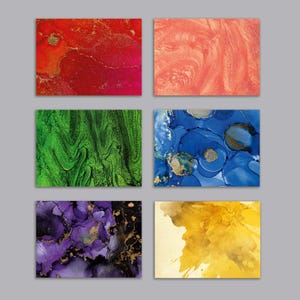 Cartões de felicitações de arte abstrata, pacote com 24 unidades, cartões de notas com espectro de cores, cartões de notas em branco modernos e ousados para ocasiões especiais, notas criativas para momentos do dia a dia