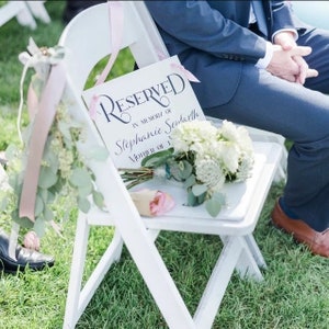 Personalized Memorial Wedding Chair Banner Printed with Relative's Name image 1