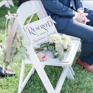 Personalized Memorial Wedding Chair Banner Printed with Relative&#39;s Name