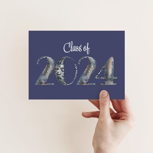Confezione da 24 biglietti di laurea della classe del 2024, biglietti di laurea con palla da discoteca, set di cancelleria per la cerimonia di inizio anno