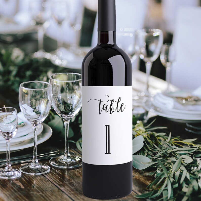 Wine Bottle Table Numbers Labels Table Number Ideas Etsy
