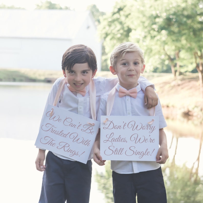 Two Funny Ring Bearer Signs Wedding Banners for Ringbearers Etsy