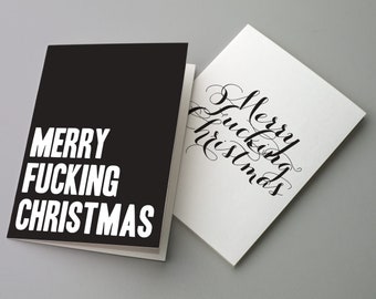 24 Merry Fucking Christmas Cards - Merry Christmas Adult Greetings for Friends, Coworker Cards with Envelopes Funny Rude Holiday RR0 6086